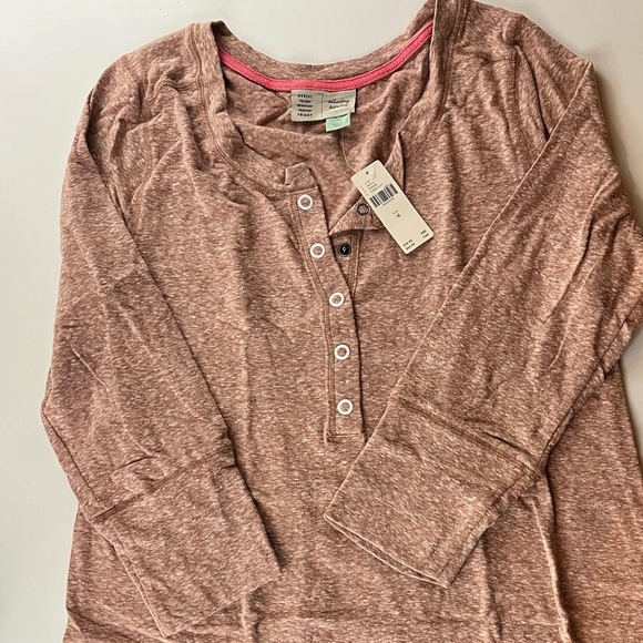 Anthropologie Agatha Cozy Terra Cotta Henley Top NWOT - Picture 5 of 6